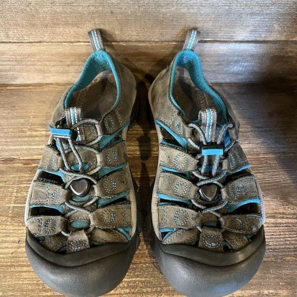 Womens Keen Newport H2 Gray Leather Outdoor Hiking Shoes‎ Sandals Size 6 M GUC - Picture 3 of 6